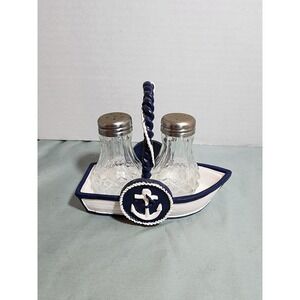 Anchor Boat Salt And Pepper Shaker Holder